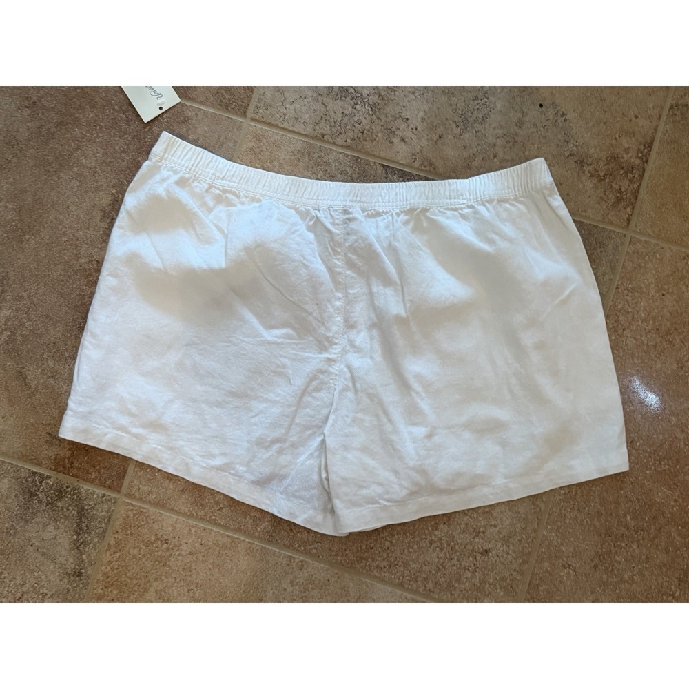 Universal Thread White Women's Mid-Rise Linen Pull-On Shorts Size L NWT - Picture 3 of 7
